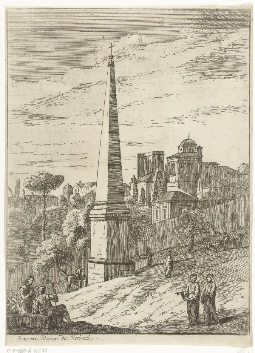 Paesaggio all'italiana con obelisco e vista sulla città - Rijks Museum, Amsterdam